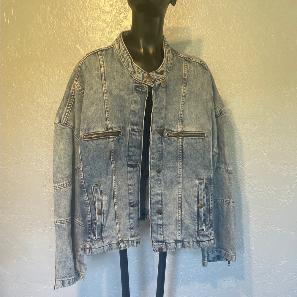 We The Free Blue Denim Jacket